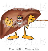 Vector Illustration of a Cartoon Liver Mascot Using a Pointer Stick by Mascot Junction