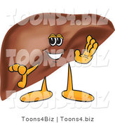 Vector Illustration of a Cartoon Liver Mascot Waving by Mascot Junction
