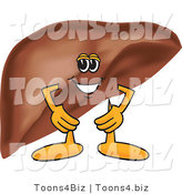 Vector Illustration of a Cartoon Liver Mascot with His Hands on His Hips by Mascot Junction