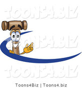 Vector Illustration of a Cartoon Mallet Mascot Logo with a Blue Dash by Mascot Junction