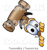 Vector Illustration of a Cartoon Mallet Mascot Peeking Around a Corner by Mascot Junction