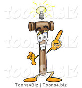 Vector Illustration of a Cartoon Mallet Mascot with a Bright Idea by Mascot Junction