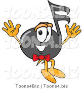 Vector Illustration of a Cartoon Music Note Mascot Jumping by Mascot Junction
