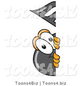 Vector Illustration of a Cartoon Music Note Mascot Peeking Around a Corner by Mascot Junction