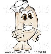 Vector Illustration of a Cartoon Navy Bean Mascot Pointing at the Viewer by Mascot Junction