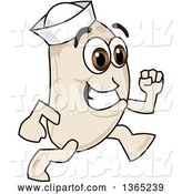 Vector Illustration of a Cartoon Navy Bean Mascot Running by Mascot Junction