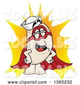 Vector Illustration of a Cartoon Navy Bean Mascot Super Hero by Mascot Junction