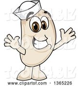 Vector Illustration of a Cartoon Navy Bean Mascot Welcoming by Mascot Junction