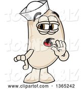 Vector Illustration of a Cartoon Navy Bean Mascot Whispering by Mascot Junction