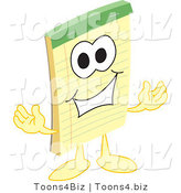 Vector Illustration of a Cartoon Notepad Mascot Welcoming by Mascot Junction