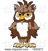 Vector Illustration of a Cartoon Owl School Mascot with a Mohawk and Hands on His Hips by Mascot Junction