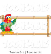 Vector Illustration of a Cartoon Parrot Mascot Bamboo Logo by Mascot Junction