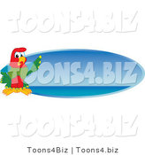 Vector Illustration of a Cartoon Parrot Mascot Blue Sea Logo by Mascot Junction