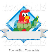 Vector Illustration of a Cartoon Parrot Mascot Diamond Logo by Mascot Junction