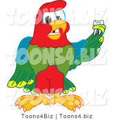 Vector Illustration of a Cartoon Parrot Mascot Holding a Missing Tooth by Mascot Junction