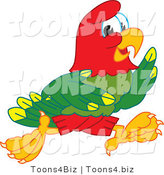 Vector Illustration of a Cartoon Parrot Mascot Running by Mascot Junction