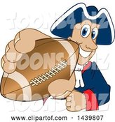 Vector Illustration of a Cartoon Patriot Mascot Grabbing a Football by Mascot Junction