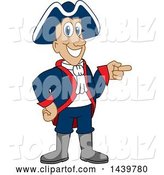Vector Illustration of a Cartoon Patriot Mascot Pointing by Mascot Junction
