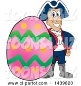 Vector Illustration of a Cartoon Patriot Mascot with an Easter Egg by Mascot Junction