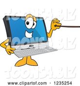 Vector Illustration of a Cartoon PC Computer Mascot Using a Pointer Stick by Mascot Junction