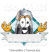 Vector Illustration of a Cartoon Pepper Shaker Mascot with a Blank Label by Mascot Junction