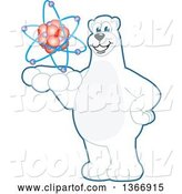 Vector Illustration of a Cartoon Polar Bear School Mascot Holding an Atom by Mascot Junction