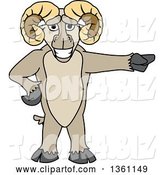 Vector Illustration of a Cartoon Ram Mascot Pointing by Mascot Junction