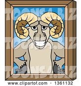 Vector Illustration of a Cartoon Ram Mascot Portrait by Mascot Junction