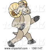 Vector Illustration of a Cartoon Ram Mascot Walking Upright by Mascot Junction