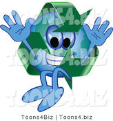 Vector Illustration of a Cartoon Recycle Mascot Jumping by Mascot Junction