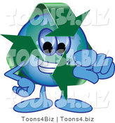 Vector Illustration of a Cartoon Recycle Mascot Pointing Outwards by Mascot Junction