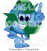 Vector Illustration of a Cartoon Recycle Mascot Pointing Upwards by Mascot Junction