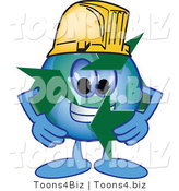 Vector Illustration of a Cartoon Recycle Mascot Wearing a Hard Hat by Mascot Junction