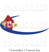 Vector Illustration of a Cartoon Red up Arrow Mascot on a Blue Dash Arrow by Mascot Junction