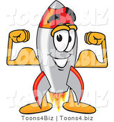Vector Illustration of a Cartoon Rocket Mascot Flexing by Mascot Junction