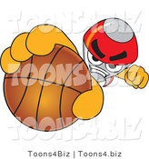 Vector Illustration of a Cartoon Rocket Mascot Grabbing a Basketball by Mascot Junction