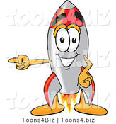 Vector Illustration of a Cartoon Rocket Mascot Pointing Left by Mascot Junction