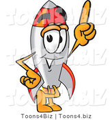 Vector Illustration of a Cartoon Rocket Mascot Pointing Upwards by Mascot Junction