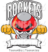 Vector Illustration of a Cartoon Rocket Mascot School Logo with a Blank Banner by Mascot Junction