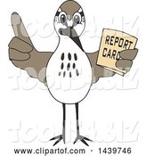 Vector Illustration of a Cartoon Sandpiper Bird School Mascot Holding a Report Card by Mascot Junction