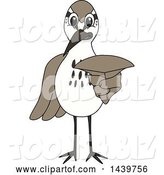 Vector Illustration of a Cartoon Sandpiper Bird School Mascot Pointing Outwards by Mascot Junction