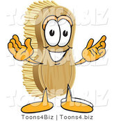 Vector Illustration of a Cartoon Scrub Brush Mascot with Welcoming Open Arms by Mascot Junction