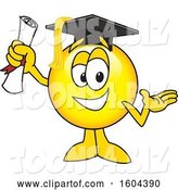 Vector Illustration of a Cartoon Smiley Mascot Graduate by Mascot Junction