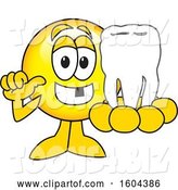 Vector Illustration of a Cartoon Smiley Mascot Holding a Tooth by Mascot Junction