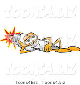 Vector Illustration of a Cartoon Spark Plug Mascot Resting and Lying on His Side by Mascot Junction