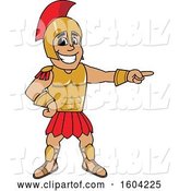 Vector Illustration of a Cartoon Spartan Warrior Mascot Pointing by Mascot Junction