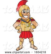 Vector Illustration of a Cartoon Spartan Warrior Mascot Wearing a Sports Medal by Mascot Junction