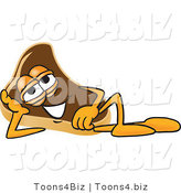 Vector Illustration of a Cartoon Steak Mascot Lying on His Side and Resting His Head on His Hand by Mascot Junction
