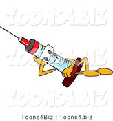 Vector Illustration of a Cartoon Syringe Mascot Reclining by Mascot Junction