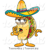 Vector Illustration of a Cartoon Taco Mascot Whispering and Gossiping by Mascot Junction